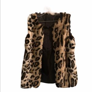 Express Leopard Faux Fur Vest for Women